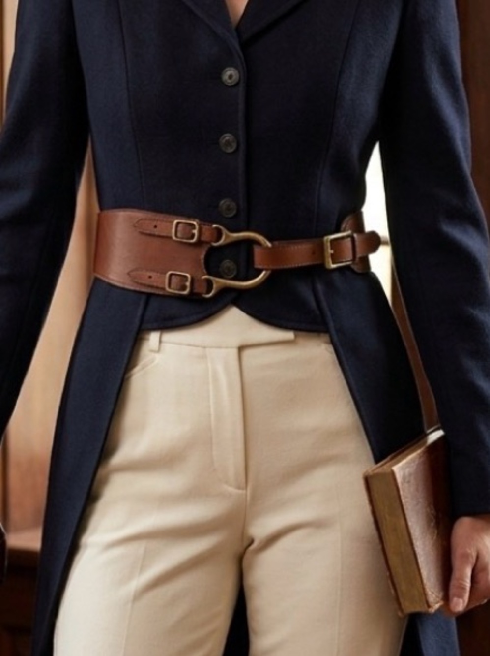 Ralph Lauren equestrian brown, leather gold buckle belt L - Picture 12 of 12